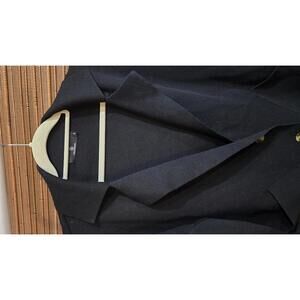 Lillusory Women's Black Button-Front Long Coat XL